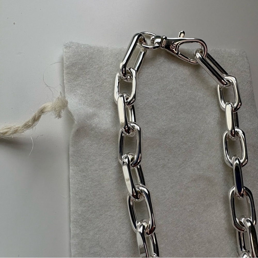 Jenny Bird Padlock Heart Pendant Link Necklace, Silver - Picture 7 of 15